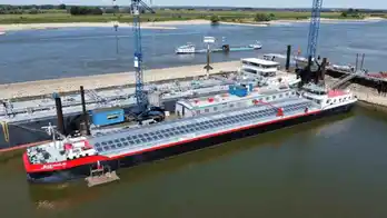 World’s first hybrid solar cargo ship launches in Germany